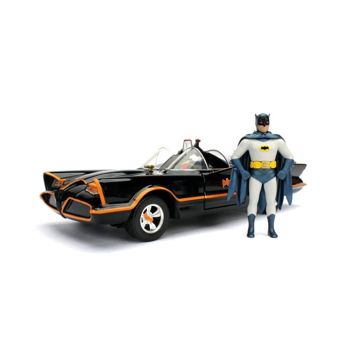 Batman 66 - Batmobile with Batman & Robin Figures Hollywood Rides 1:24 Scale Die Cast Vehicle