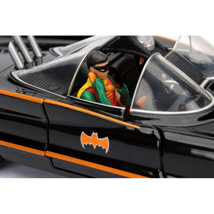 Batman 66 - Batmobile with Batman & Robin Figures Hollywood Rides 1:24 Scale Die Cast Vehicle