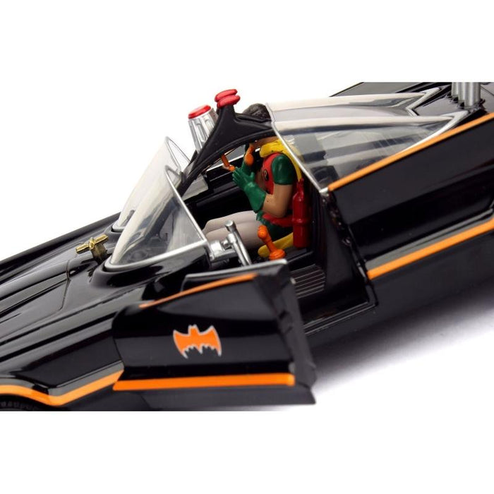 Batman 66 - Batmobile with Batman & Robin Figures Hollywood Rides 1:24 Scale Die Cast Vehicle