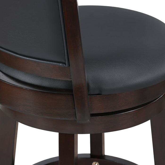 BRISTOL 29" BAR STOOL W/BLACK PU CUSHIONS-DK BROWN