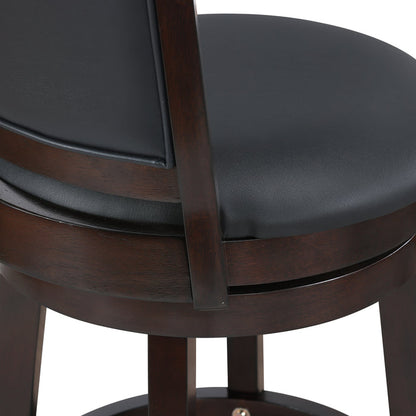 BRISTOL 29" BAR STOOL W/BLACK PU CUSHIONS-DK BROWN