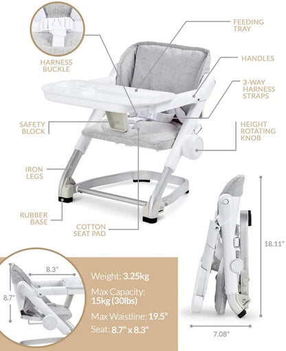 Feed Me 3-in-1 Dining Booster Seat for Toddlers Grey- Unilove Unilove