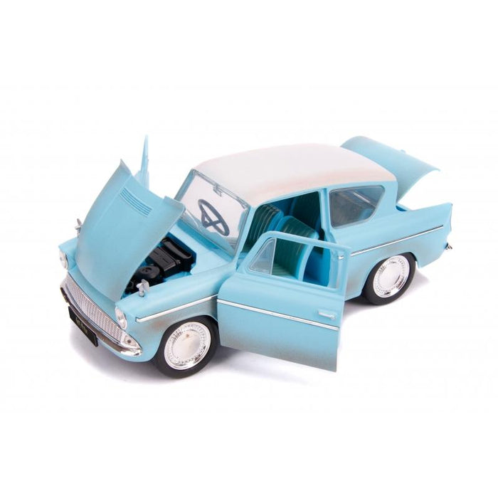 Harry Potter - 1959 Ford Anglia with Harry Potter Figure 1:24 Scale Jada Hollywood Rides Die Cast Vehicle