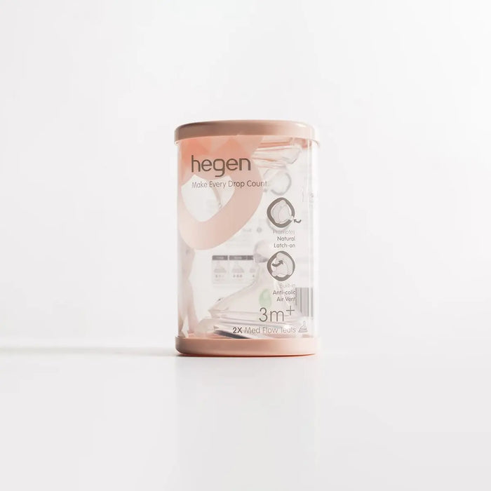 Hegen Teat Medium Flow 3M+ (2-Pack) Hegen