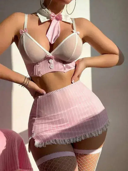 Striped Bow Sexy Mini Skirt - Sexy Bodycon Style | Femstylo