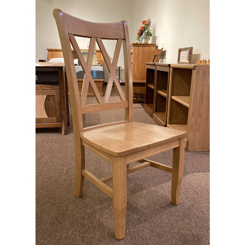 Clearance J Thomas Double X-Back Chair in Glenoak finish - Oak For Less®
