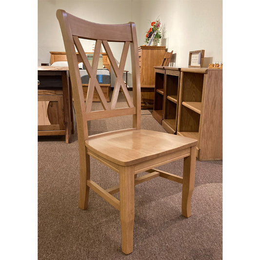 Clearance J Thomas Double X-Back Chair in Glenoak finish - Oak For Less®
