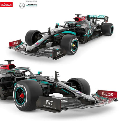 【LARGE SIZE】Rastar Licensed Mercedes-Benz 1:12 F1 W11 EQ Performance Remote Control Model Car, 2.4GHz (Black) Kids On Wheelz