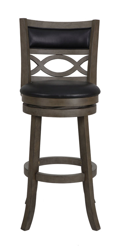 MANCHESTER 29" BAR STOOL W/BLACK PU CUSHIONS-GRAY
