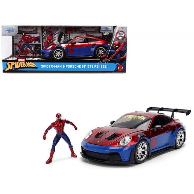 Marvel Spider-Man Hollywood Rides 1:24 Scale Die Cast Vehicle - Porsche 911 GT3 RS & Spider-Man