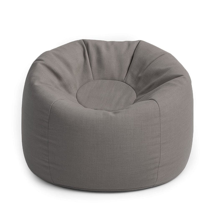 Taupe Floreo bean bag with soft water-resistant cover and rounded shape