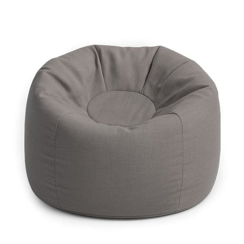 Taupe Floreo bean bag with soft water-resistant cover and rounded shape