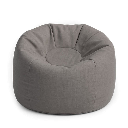 Taupe Floreo bean bag with soft water-resistant cover and rounded shape