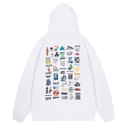 Off White Logo Drawstring Hoodie