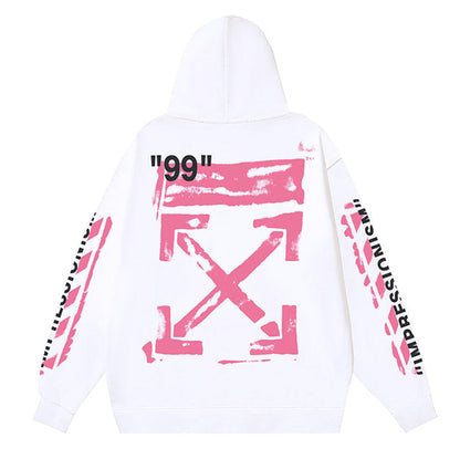 Off White Logo Drawstring Hoodie
