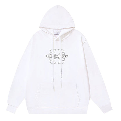 Off White Logo Drawstring Hoodie