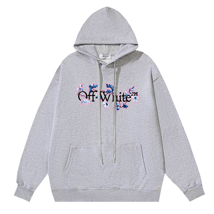 Off White Logo Drawstring Hoodie