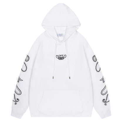 Off White Logo Drawstring Hoodie