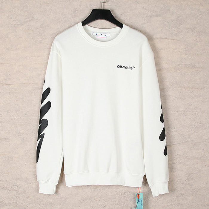 OFF WHITE Wavy Arrows Pattern Crewneck Sweatshirts