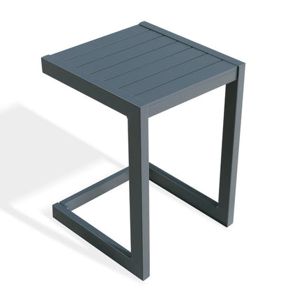 OPEN BOX I Patio Aluminum Side Table Outdoor Indoor C Shaped End Table
