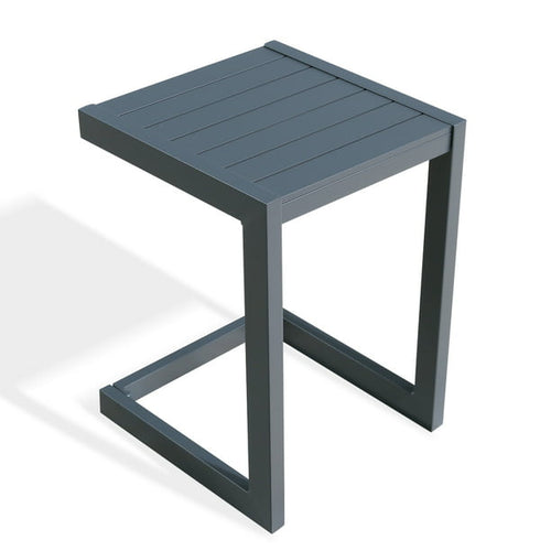 OPEN BOX I Patio Aluminum Side Table Outdoor Indoor C Shaped End Table