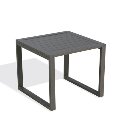 OPEN BOX I Patio Aluminum Side Table Outdoor Indoor Square End Table, Taupe