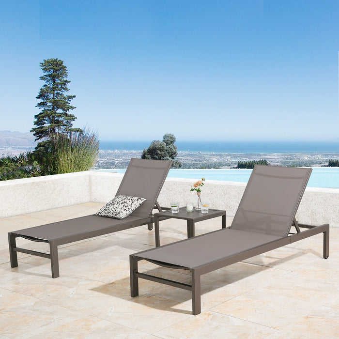 OPEN BOX I Patio Aluminum Side Table Outdoor Indoor Square End Table, Taupe