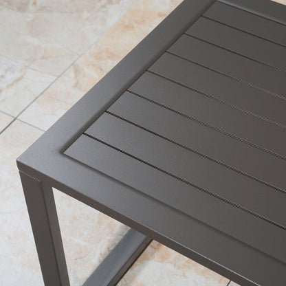 OPEN BOX I Patio Aluminum Side Table Outdoor Indoor Square End Table, Taupe
