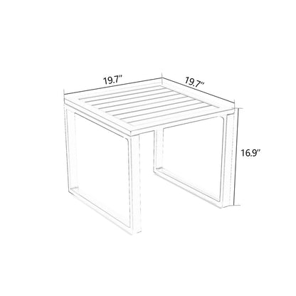 OPEN BOX I Patio Aluminum Side Table Outdoor Indoor Square End Table, Taupe