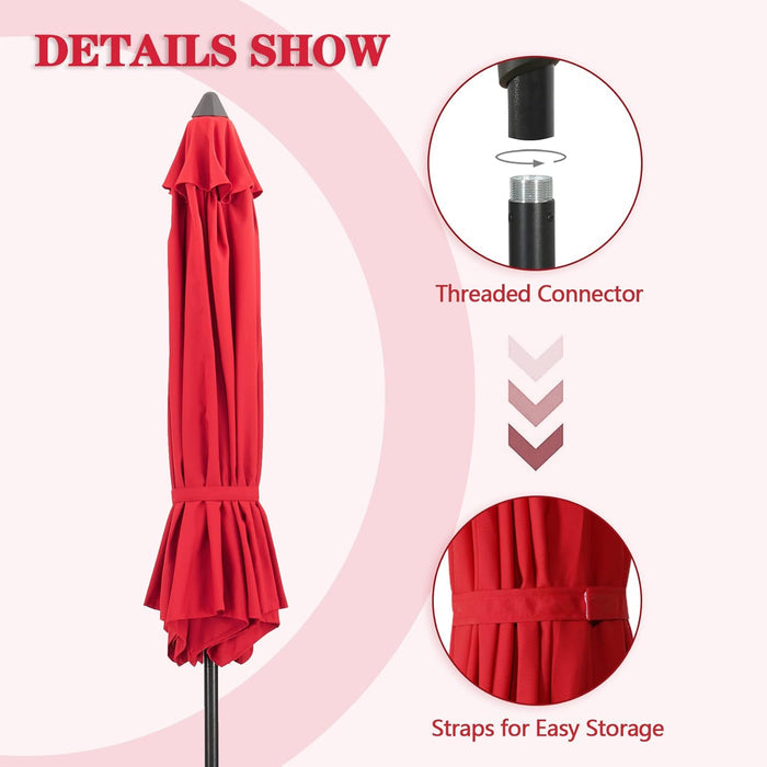 OPEN BOX I PATIO TREE 9ft Manual-tilted Patio Umbrella with  Sunbrella® Fabric (Jockey Red)