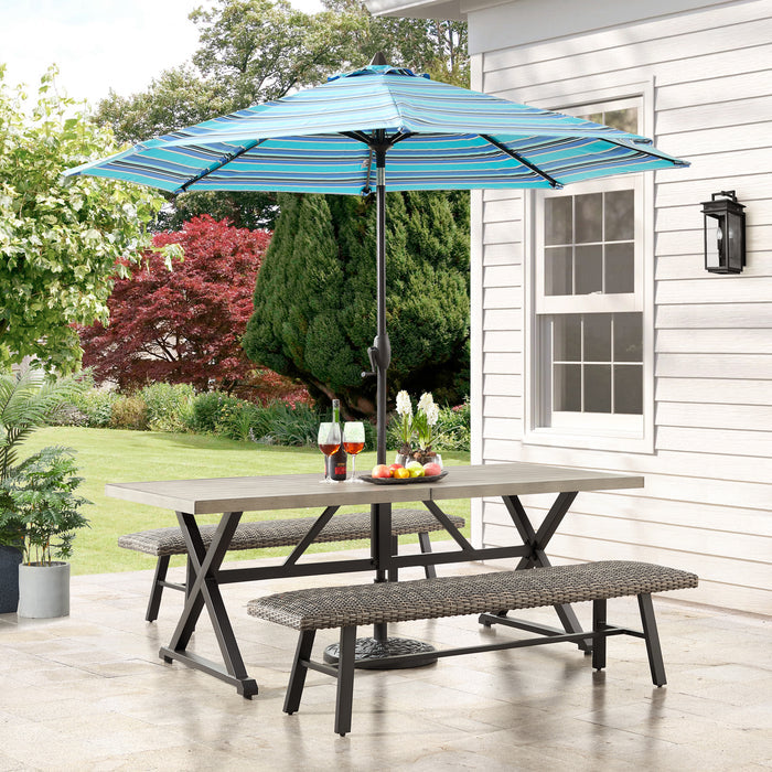 OPEN BOX I Pavane 70” All-weather Wicker Patio Bench, Mix Gray