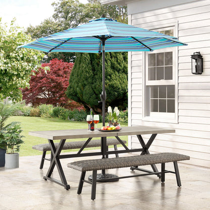 OPEN BOX I Pavane 70” All-weather Wicker Patio Bench, Mix Gray