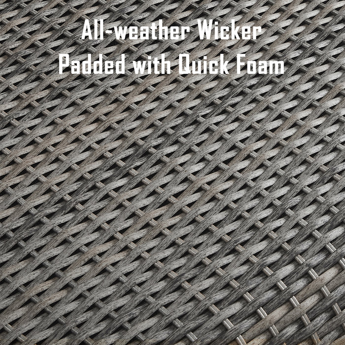 OPEN BOX I Pavane 70” All-weather Wicker Patio Bench, Mix Gray