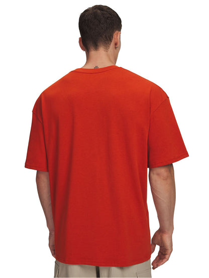 Polera manga corta Lifestyle para hombre Heavyweight Oversized SM Box naranjo Under Armour