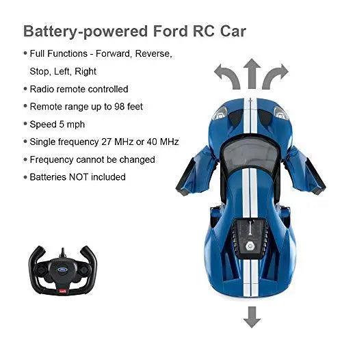 Rastar 1:14 R/C FORD GT (Doors Manually) Remote Control Car for Kids Blue Kids On Wheelz
