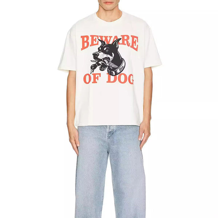 RHUDE Warning Logo Cotton Short-Sleeve T-Shirts