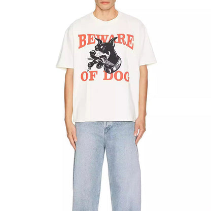 RHUDE Warning Logo Cotton Short-Sleeve T-Shirts