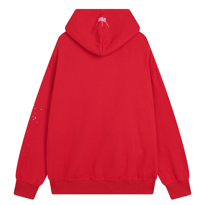 Sp5der 555555 Angel Number Hoodie-Red #8203