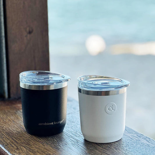 Stainless Steel Drink Cup - Black & White - 300ml (Set of 2)