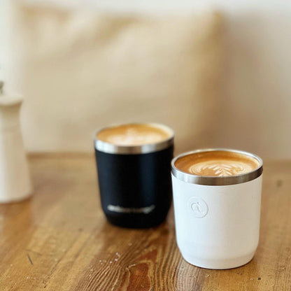 Stainless Steel Drink Cup - Black & White - 300ml (Set of 2)