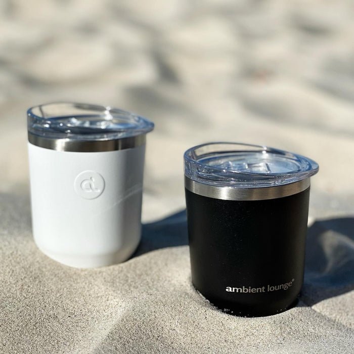 Stainless Steel Drink Cup - Black & White - 300ml (Set of 2)