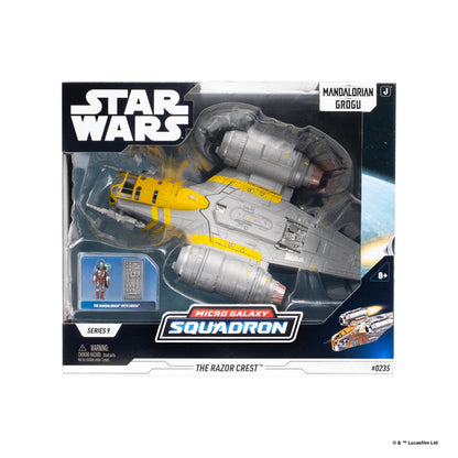 Star Wars Micro Galaxy Squadron 8 Inch Vehicle - Razorcrest W/ The Mandalorian & Grogu
