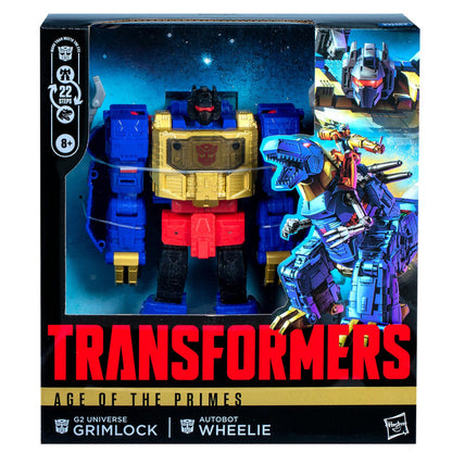 Transformers Age of The Primes Leader Class Action Figure - G2 Universe Grimlock & Autobot Wheelie